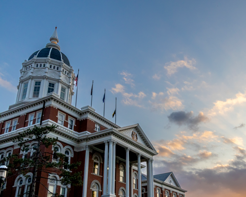 Jesse hall during spring.