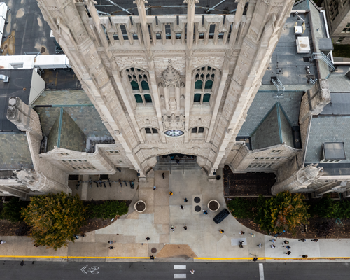 Memorial hall drone picture